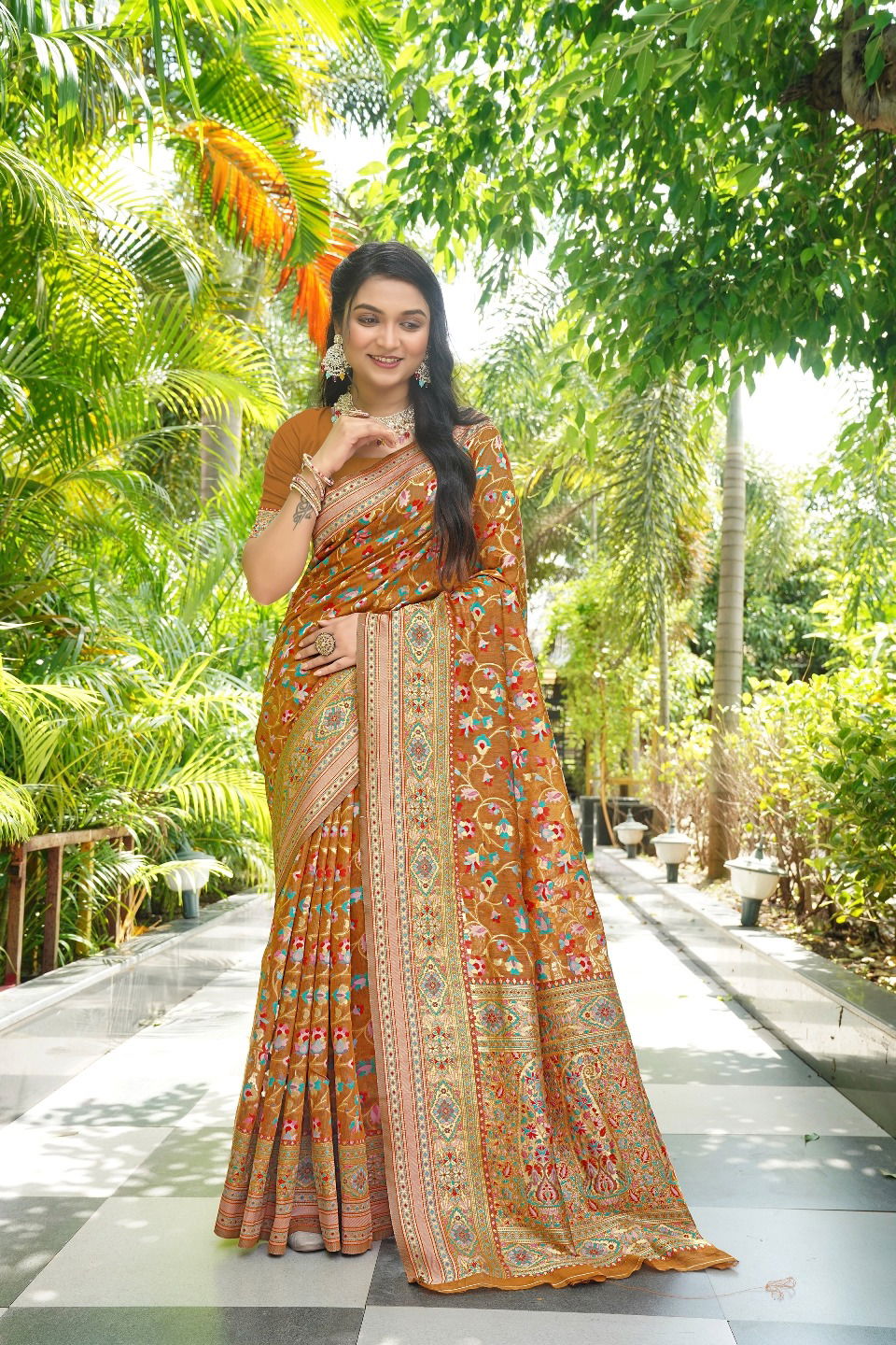 9672 Colour By Src Designer Pashmina Weaving Sarees Wholesale Shop In Surat
